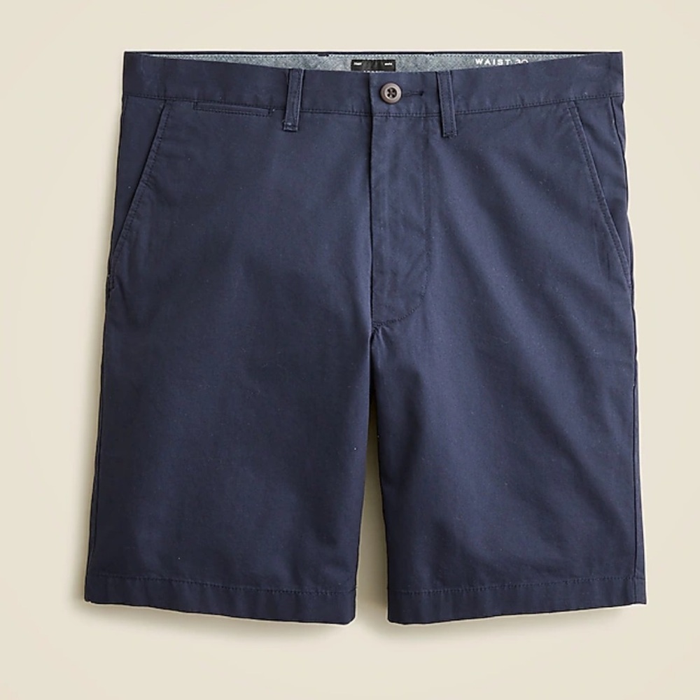 New! J.Crew Mens 32” Stretch Chino 9" Flat Front Preppy in Navy